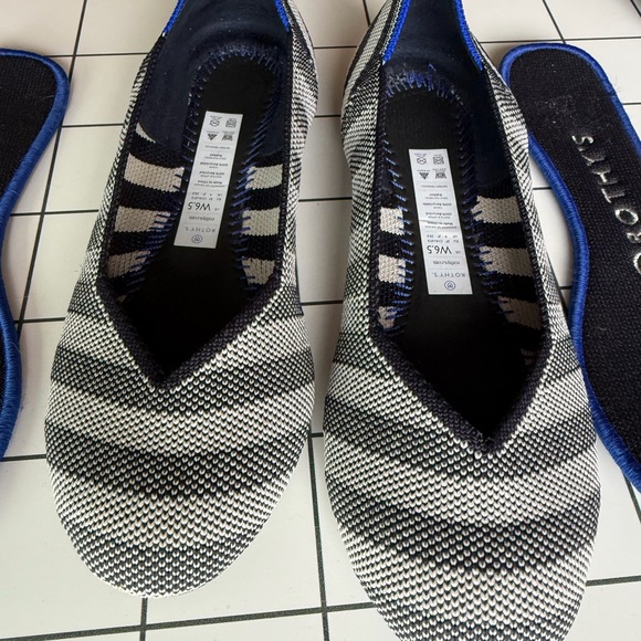 Rothy's Black and White Striped Flats - Picture 4 of 7